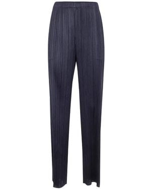 Pleats Please Issey Miyake Straight-Leg Trousers - Blue