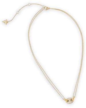 Guess Marina Crystal-Embellished Layered Necklace - White