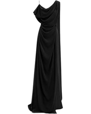 Gemy Maalouf Draped Asymmetrical-Neckline Dress - Black