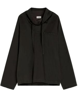 Lemaire Sweat Rayé À Col Cheminée - Noir