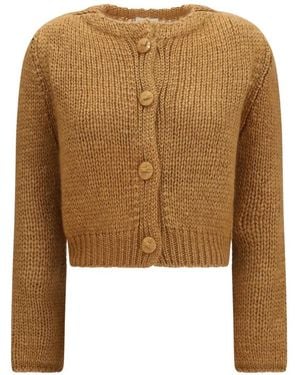 forte_forte Chunky-Knit Cardigan - Brown