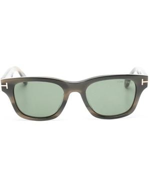 Tom Ford T-Logo Rectangle-Frame Sunglasses - Green