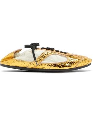 Proenza Schouler Tone Crinkle Soft-Track Lace-Up Trainers - Metallic