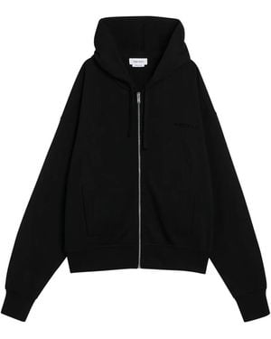 McQueen Zip-Up Cotton Hoodie - Black