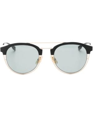 BOSS Round-Frame Double-Bridge Sunglasses - Metallic