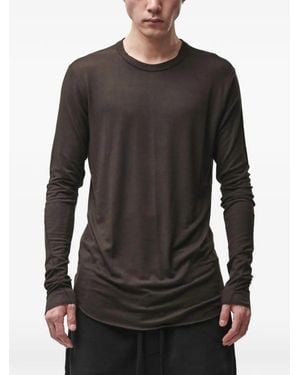 Thom Krom M Ts 961 Long-Sleeve Curved-Hem T-Shirt - Black