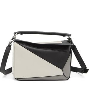 Loewe X Albers Small Puzzle Leather Tote Bag - Black