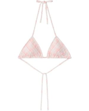 Burberry Haut De Bikini À Carreaux - Rose