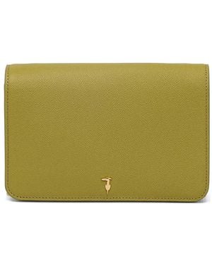 Trussardi Grain-Effect Chain-Strap Shoulder Bag - Green
