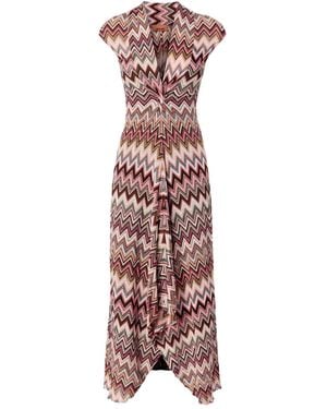 Missoni Zigzag-Pattern Midi Dress - Brown