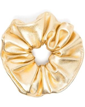 Manokhi Metallic-Finish Leather Scrunchie
