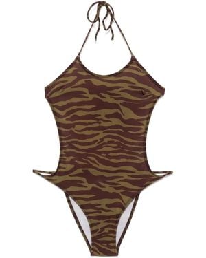 The Attico Dark E Dark One-Piece Swimsuit - Brown
