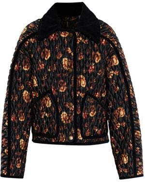 Burberry Jack Met Bloemenprint - Zwart