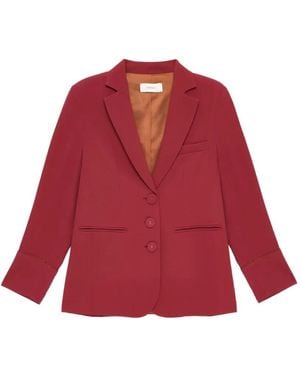 Maliparmi Sablé-Texture Long-Sleeve Blazer - Red