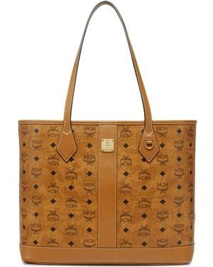 MCM Logo-Pattern Tote Bag - Brown
