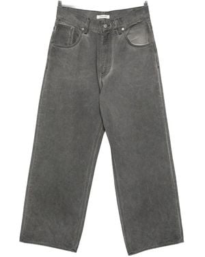 sunflower Faded-Effect Buckle-Detail Jeans - Gray