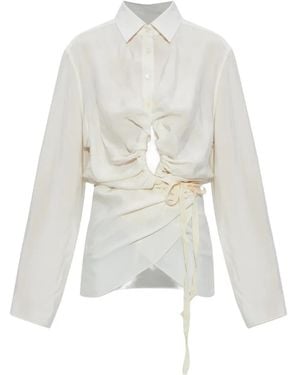 Maison Margiela Tie-Waist Shirt - White