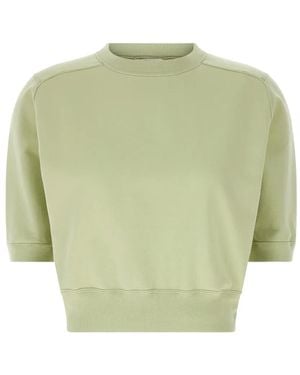 AURALEE Cropped Cuffed T-Shirt - Green