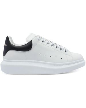 McQueen Oversized Leather Lace-Up Trainers - White