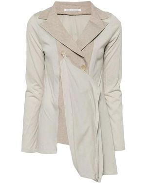 Yohji Yamamoto Notched-Lapels Asymmetric Blazer - White