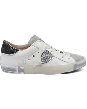 Philippe Model Paris Glitter-Embellished Trainers - White