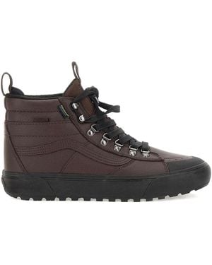 Vans Leather High-Top Sneakers - Brown