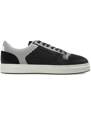 Emporio Armani Mesh-Panelled Cross-Stitch Trainers - Black