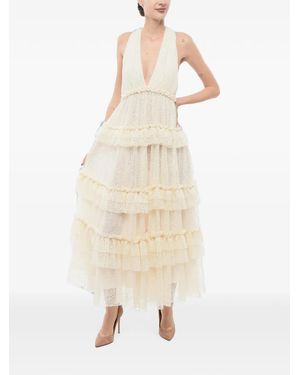 Philosophy Di Lorenzo Serafini Ruffled Lace Maxi Dress - Natural