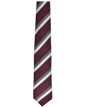Brunello Cucinelli Striped Wool Tie - Purple