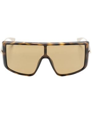 McQueen Geometric-frame Sunglasses - Natural