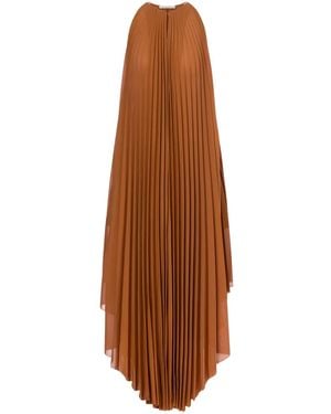 Philosophy Di Lorenzo Serafini Classic Neutrals Dress With Tailored Fit And Minimalist Design - Brown