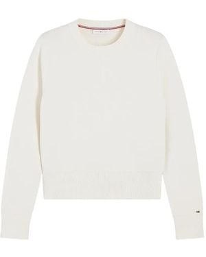 Tommy Hilfiger Crew-Neck Embroidered Jumper - White