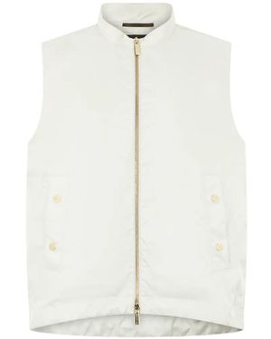 Moorer Zipped Sleeveless Vest - White