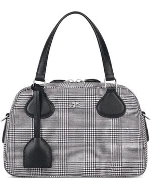 Courreges Houndstooth Bowling Bag - Gray