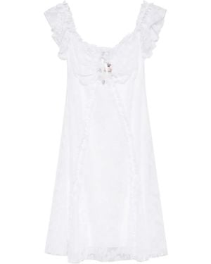 Aniye By Ruffled Lace-Overlay Mini Dress - White