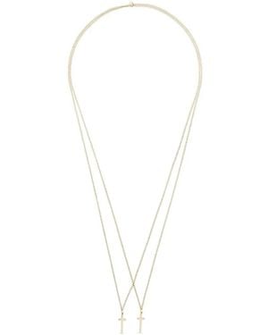 DSquared² Double Cross Necklace - White