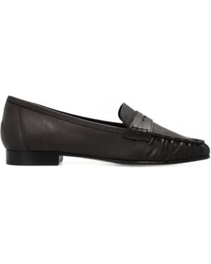 Aeyde Aldous Gathered Leather Loafers - Black
