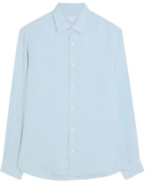 Sunspel Long-Sleeve Button-Down Shirt - Blue