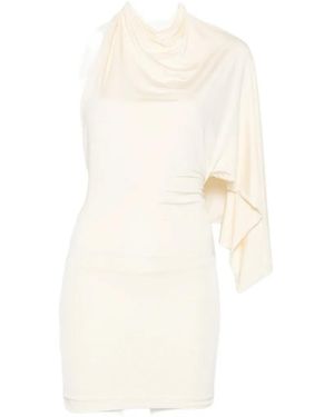AYA MUSE Elena Cape-Detail Mini Dress - White