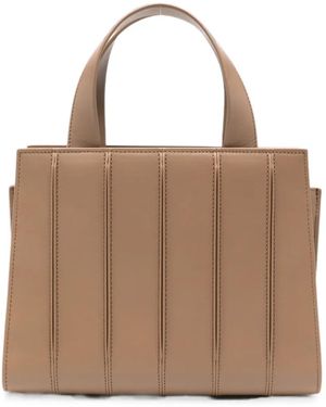 Max Mara Whitney Ribbed-Leather Tote Bag - Brown