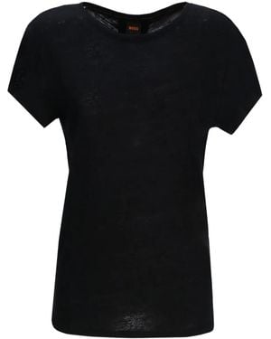 BOSS Linen T-Shirt - Black
