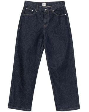 Arte' Logo-Embroidered Belt-Loop Jeans - Blue