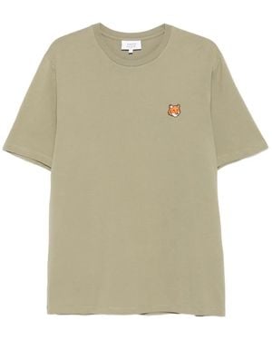 Maison Kitsuné Fox-head Embroidered T-shirt - ナチュラル