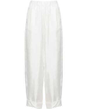 Blanca Vita High-Waist Silk Palazzo Trousers - White