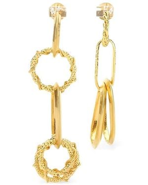 DSquared² Textured-Circle Drop Earrings - Metallic
