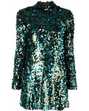 PUCCI Sequinned Long-Sleeve Minidress - Green