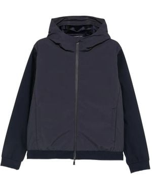 Herno Hooded Panelled Jacket - Blue