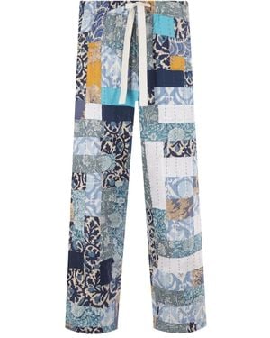 Kartik Research Pantaloni Con Design Patchwork - Blu