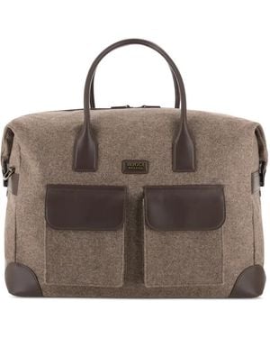 BOGGI Sac Fourre-Tout En Cuir Et Laine Mélangés - Brown