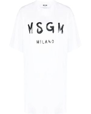 MSGM Tシャツワンピース - ホワイト